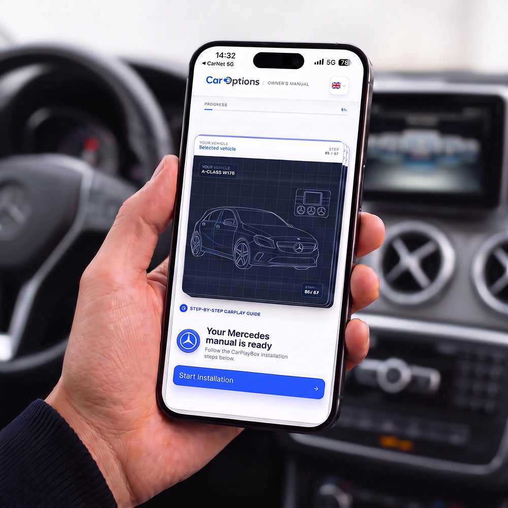 Digitale CarOptions Anleitung auf einem Smartphone